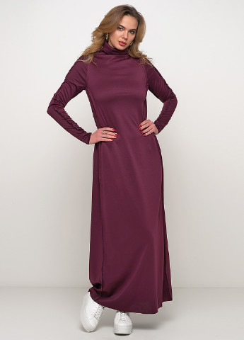 Бордовое кэжуал платье платье-водолазка Gingier однотонное