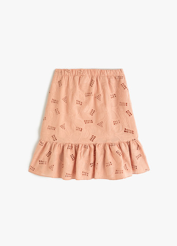 Персиковая кэжуал однотонная юбка KOTON а-силуэта (трапеция)