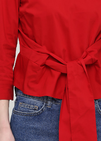Червона демісезонна блуза з баскою Only
