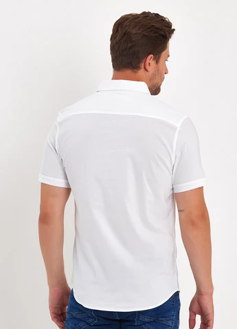 Белая кэжуал рубашка однотонная Trend Collection