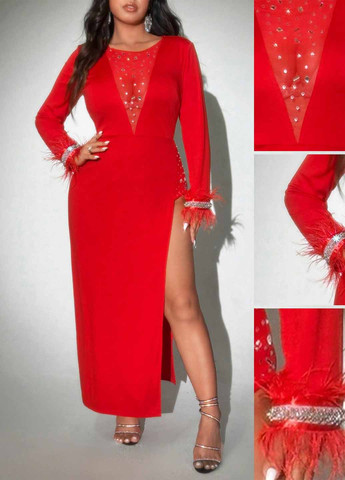 Червона вечірня сукня силуетна SHEIN однотонна