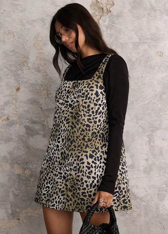 Демисезонный женский сарафан SHEIN леопардовый