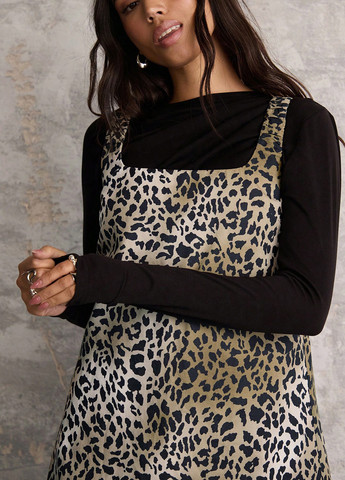 Демисезонный женский сарафан SHEIN леопардовый