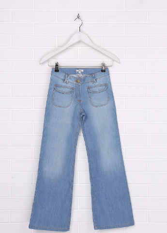 Голубые демисезонные клеш джинсы CHLOE