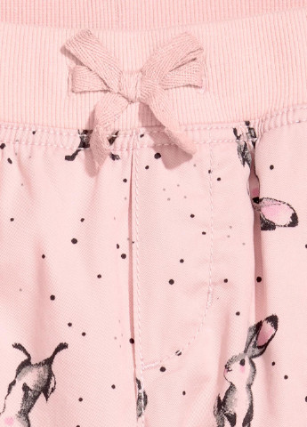 Розовые кэжуал демисезонные со средней талией брюки H&M