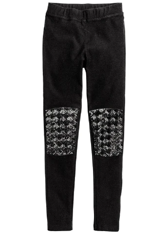 Черные демисезонные джеггинсы H&M