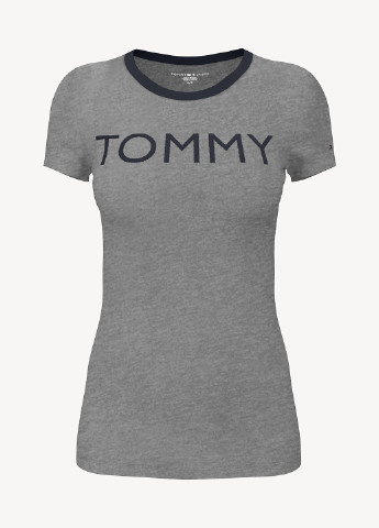 Серая летняя футболка Tommy Hilfiger
