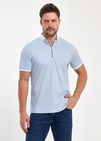 Голубой футболка-поло для мужчин Trend Collection однотонная