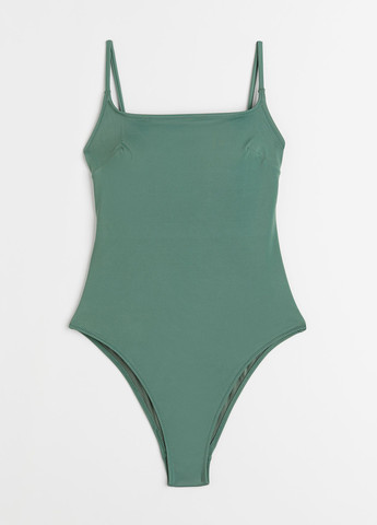 Темно-зеленый летний купальник слитный H&M