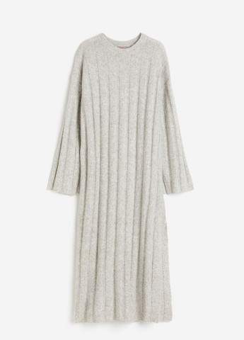 Светло-серое кэжуал платье клеш H&M меланжевое