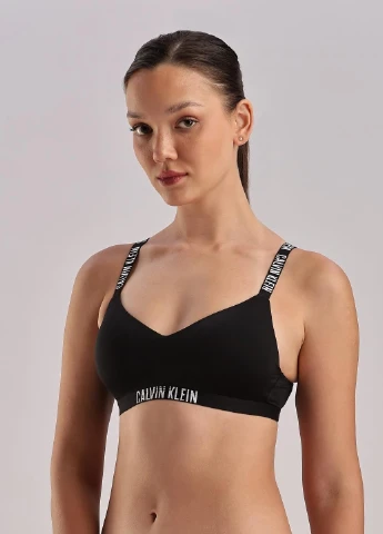 Чёрный бралетт бюстгальтер Calvin Klein без косточек полиамид