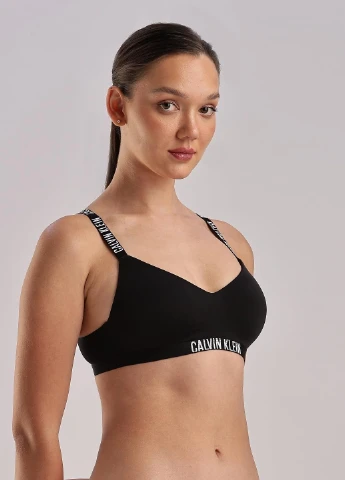Чёрный бралетт бюстгальтер Calvin Klein без косточек полиамид