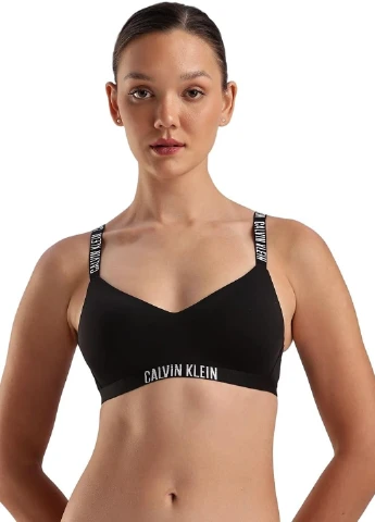 Чёрный бралетт бюстгальтер Calvin Klein без косточек полиамид