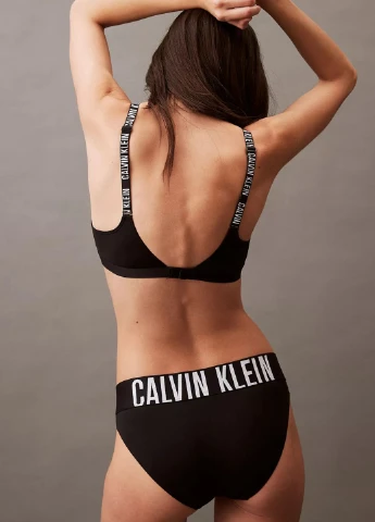 Чёрный бралетт бюстгальтер Calvin Klein без косточек полиамид