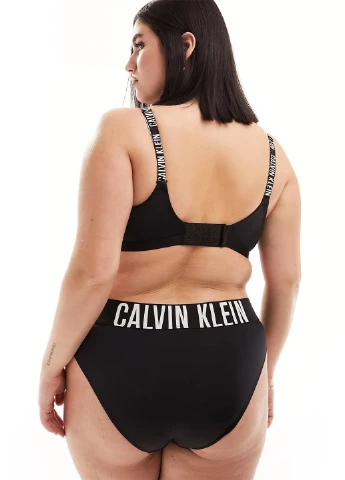 Чёрный бралетт бюстгальтер Calvin Klein без косточек полиамид
