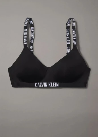 Чёрный бралетт бюстгальтер Calvin Klein без косточек полиамид