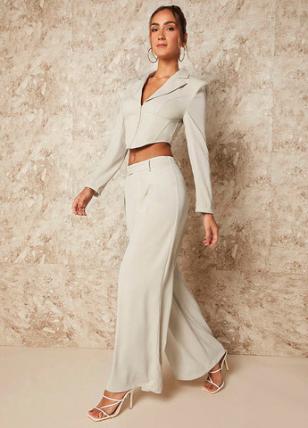 Айвори женский жакет SHEIN однотонный - демисезонный