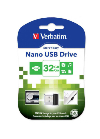 USB флеш накопитель (98130) Verbatim 32gb store 'n' stay nano usb 2.0 (232750148)