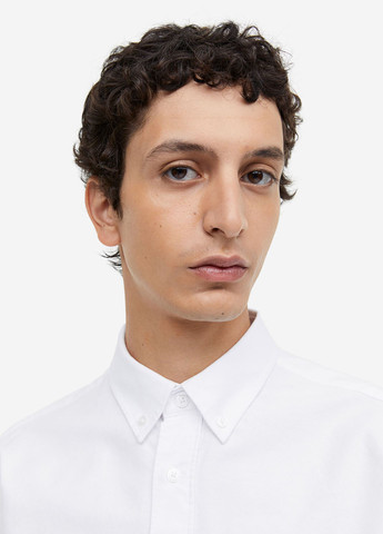 Белая кэжуал, классическая рубашка однотонная H&M