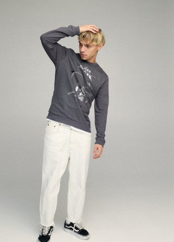 Темно-серый свитшот мужской basic /no flis/ YAPPI (252259547)