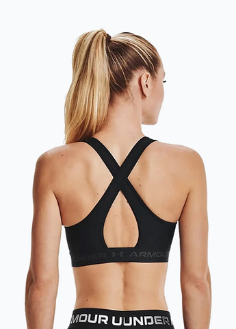 Чёрный топ бюстгальтер Under Armour без косточек полиэстер