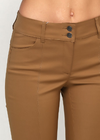 Светло-коричневые кэжуал демисезонные прямые брюки Ashley Brooke