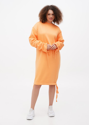 Оранжевое кэжуал платье платье-свитшот Boohoo однотонное
