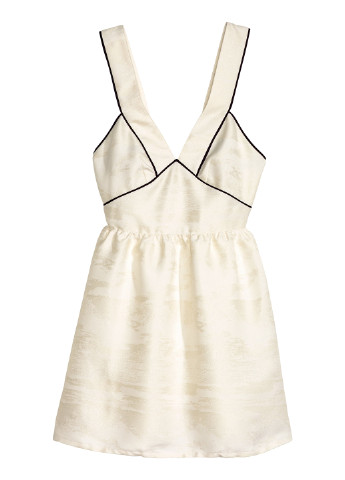 Белое кэжуал платье колокол H&M однотонное