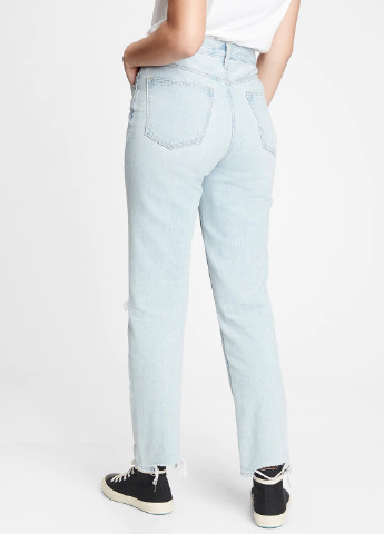 Джинси Gap бойфренди однотонні блакитні джинсові бавовна