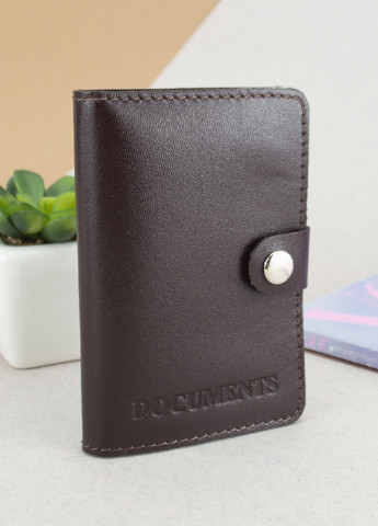 Подарочный мужской набор №63: обложка на документы + обложка на паспорт + ключница (коричневый матовый) HandyCover (250603775)