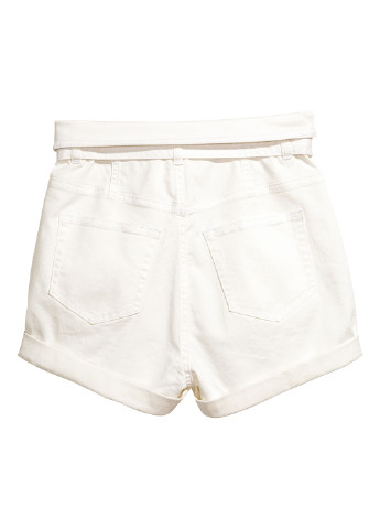 Шорти H&M однотонні білі джинсові бавовна