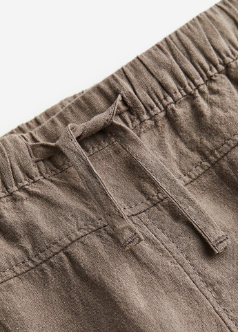 Серо-коричневые кэжуал демисезонные прямые брюки H&M