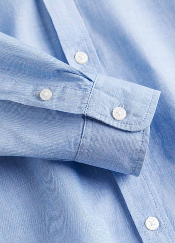 Голубой кэжуал рубашка однотонная H&M