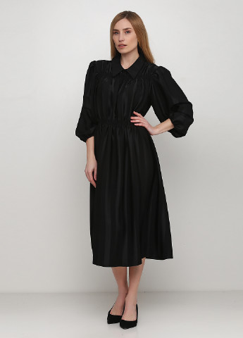 Черное кэжуал платье Lumina однотонное