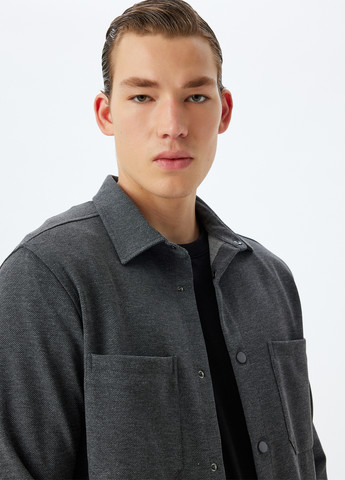 Темно-серая кэжуал рубашка меланж KOTON