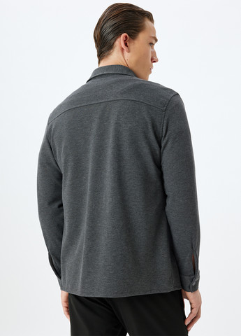 Темно-серая кэжуал рубашка меланж KOTON