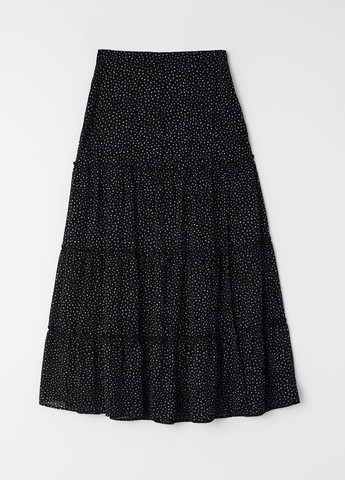 Черная кэжуал в горошек юбка Mohito клешированная