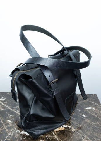 Кожаная женская сумка шоппер черная. Сумка тоут на плечо из натуральной кожи. Full moon Kozhanty (224402305)
