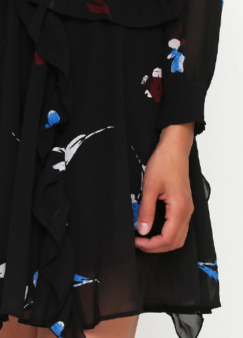 Черное кэжуал платье на подкладе Pieszak с абстрактным узором