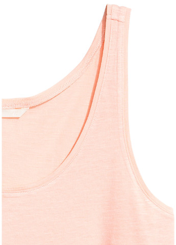 Майка H&M меланж светло-розовая кэжуал трикотаж, модал, хлопок