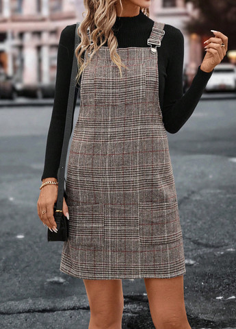 Демисезонный женский сарафан SHEIN в клеточку