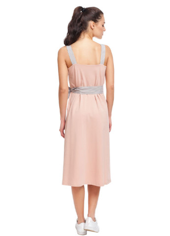 Светло-розовое кэжуал платье на запах Promin однотонное