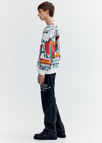 Кремовый свитшот H&M рисунок без декора (366276651)