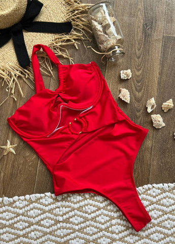 Красный летний купальник женский цельный слитный NOVA VEGA