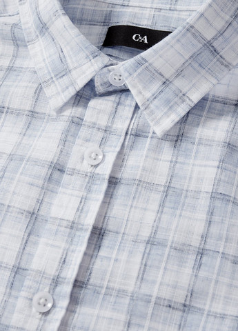 Голубой кэжуал, классическая рубашка в клетку C&A