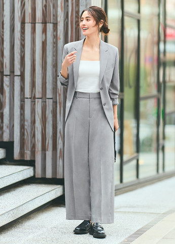 Серый женский жакет Uniqlo однотонный - демисезонный