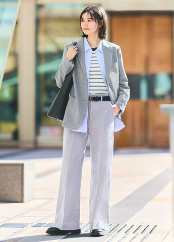 Серый женский жакет Uniqlo однотонный - демисезонный