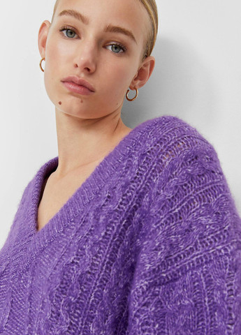 Фиолетовый демисезонный пуловер пуловер Stradivarius