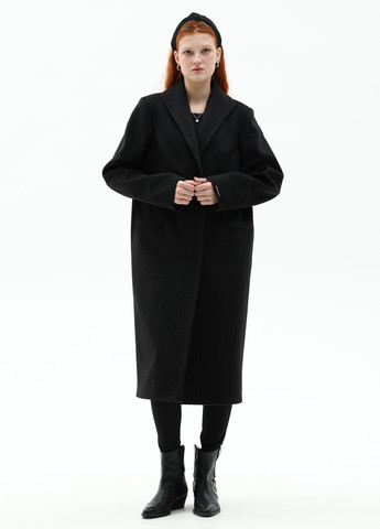 Черное демисезонное Пальто однобортное CHIUAS