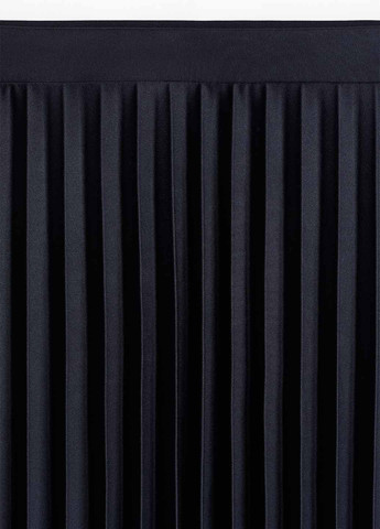 Темно-синяя кэжуал однотонная юбка H&M а-силуэта (трапеция), плиссе